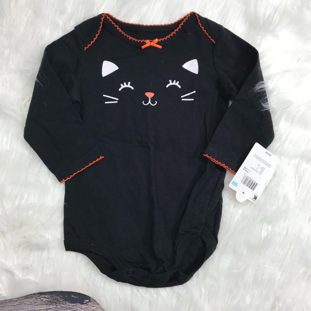 •• Small Wonders Halloween Cat L-Sleeve Bodysuit